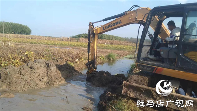 汝南縣東官莊鎮全力以赴開展農田積水排澇工作